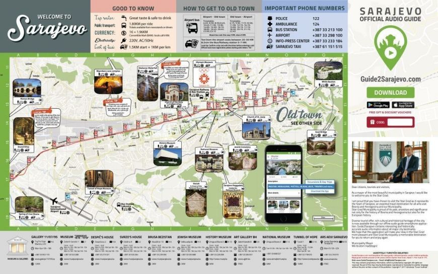 turistička karta sarajeva Predstavljen audio vodič “Guide2 Sarajevo”   BHPutovanja.ba turistička karta sarajeva