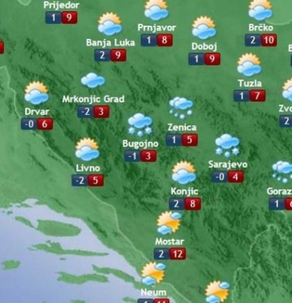 Prognoza vremena za Bosnu i Hercegovinu 21.4.2017