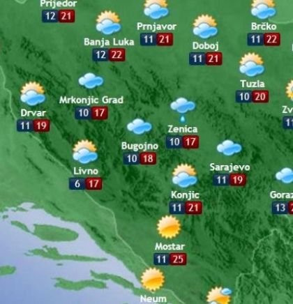 Prognoza vremena za Bosnu i Hercegovinu 26.5.2017.