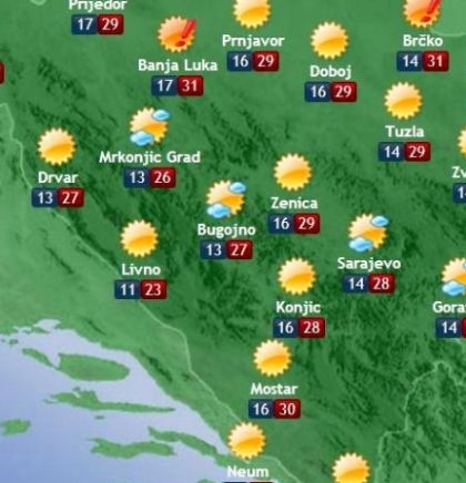 Prognoza vremena za Bosnu i Hercegovinu 31.5.2017.