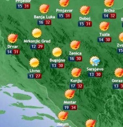 Prognoza vremena za Bosnu i Hercegovinu 19.7.2017.