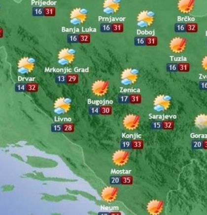 U BiH danas sunčano vrijeme uz malu oblačnost
