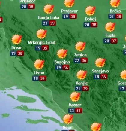 Sunny and extremely warm in BiH today