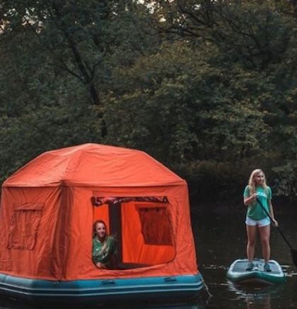This floating tent is all you need for a night on the water