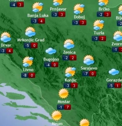Prognoza vremena za Bosnu i Hercegovinu 22.1.2018.