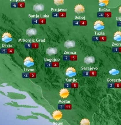 Prognoza vremena za Bosnu i Hercegovinu 05.2.2018.