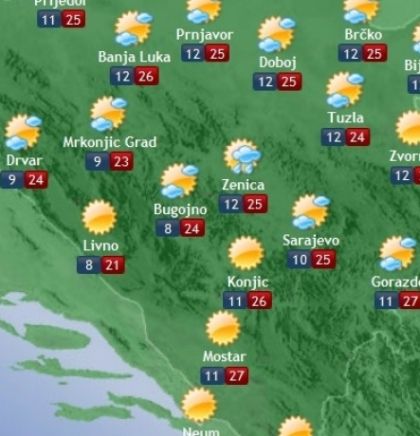 Prognoza vremena za Bosnu i Hercegovinu 24.4.2018