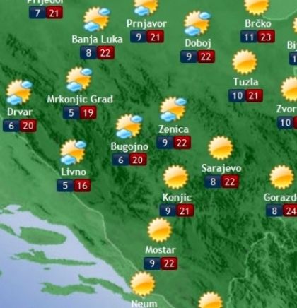 PROGNOZA VREMENA ZA BOSNU I HERCEGOVINU 11.4.2018