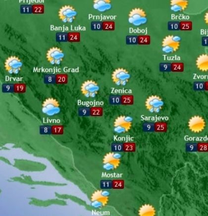 PROGNOZA VREMENA ZA BOSNU I HERCEGOVINU 12.4.2018