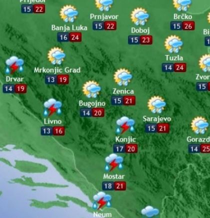 Prognoza vremena za Bosnu i Hercegovinu 23.5.2018