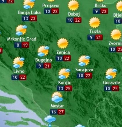 Prognoza vremena za Bosnu i Hercegovinu 08.5.2018