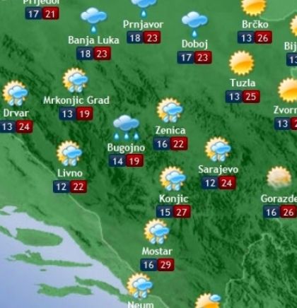 Prognoza vremena za Bosnu i Hercegovinu 11.5.2018
