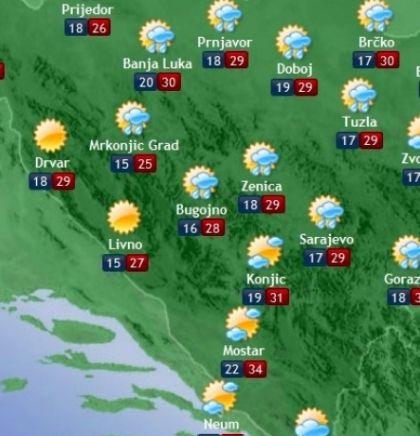 Prognoza vremena za Bosnu i Hercegovinu 06.7.2018