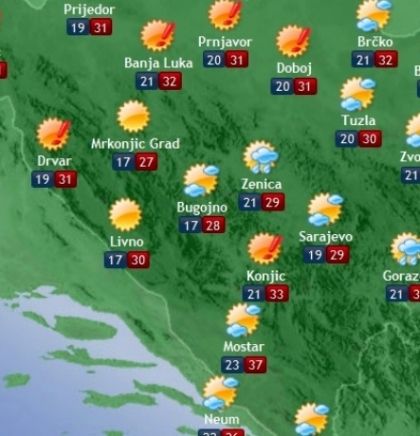 Prognoza vremena za Bosnu i Hercegovinu 30.7.2018