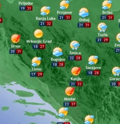 Prognoza vremena za Bosnu i Hercegovinu 31.7.2018