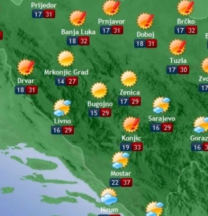 Prognoza vremena za Bosnu i Hercegovinu 20.8.2018