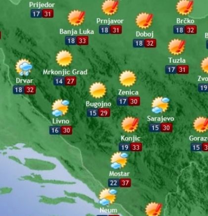 Prognoza vremena za Bosnu i Hercegovinu 22.8.2018