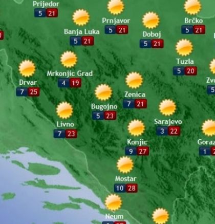 Prognoza vremena za Bosnu i Hercegovinu 28.9.2018