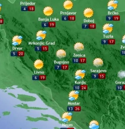 Prognoza vremena za Bosnu i Hercegovinu 3.10.2018