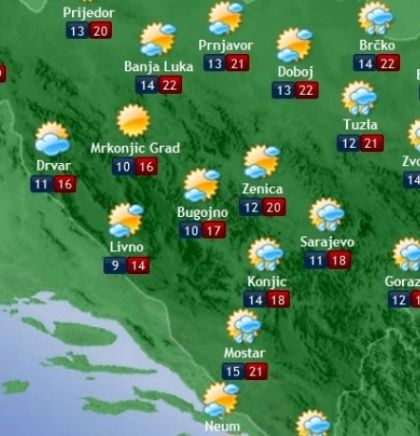 Prognoza vremena za Bosnu i Hercegovinu 30.10.2018