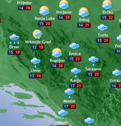 Prognoza vremena za Bosnu i Hercegovinu 2.11.2018
