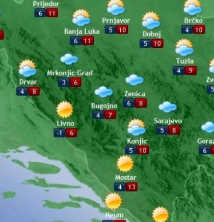 Prognoza vremena za Bosnu i Hercegovinu 16.11.2018
