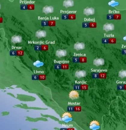 Prognoza vremena za Bosnu i Hercegovinu 22.11.2018