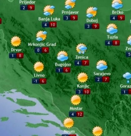 Prognoza vremena za Bosnu i Hercegovinu 10.12.2018