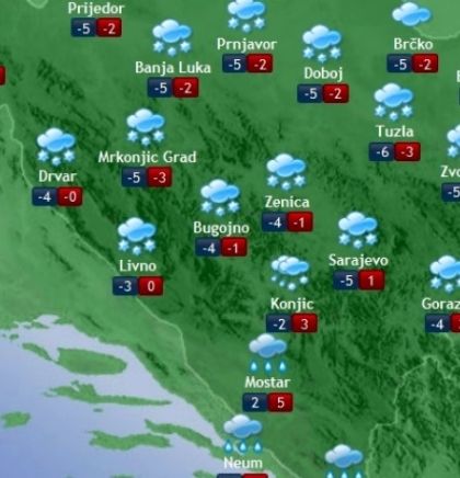 Prognoza vremena za Bosnu i Hercegovinu 17.12.2018