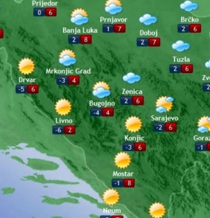 Prognoza vremena za Bosnu i Hercegovinu 12.12.2018