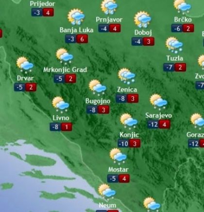 Prognoza vremena za Bosnu i Hercegovinu 08.1.2019