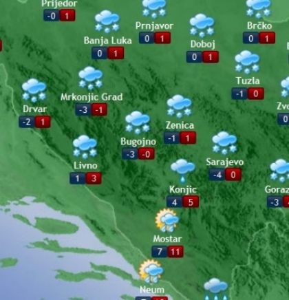 Prognoza vremena za Bosnu i Hercegovinu 21.1.2019