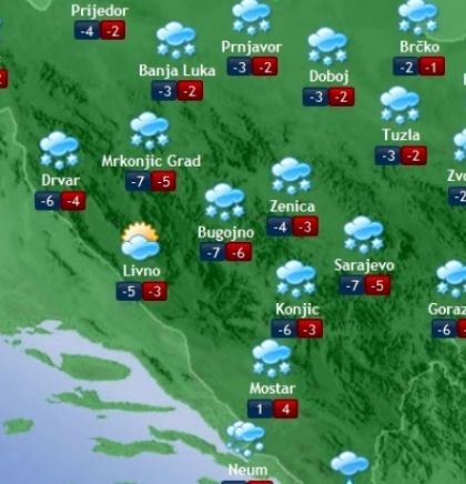 Prognoza vremena za Bosnu i Hercegovinu 25.1.2019
