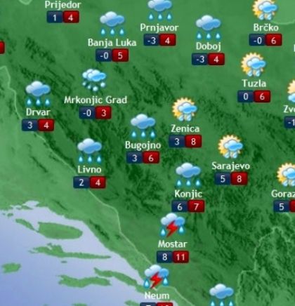 Prognoza vremena za Bosnu i Hercegovinu 28.1.2019
