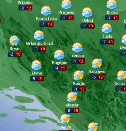 Prognoza vremena za Bosnu i Hercegovinu 13.3.2019