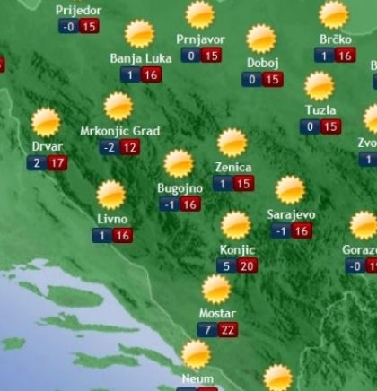 Prognoza vremena za Bosnu i Hercegovinu 22.3.2019