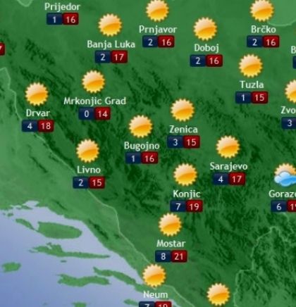 Prognoza vremena za Bosnu i Hercegovinu 19.4.2019