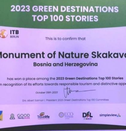 Spomenik prirode Skakavac progla&scaron;en jednom od top 100 Zelenih destinacija 2023. u svijetu