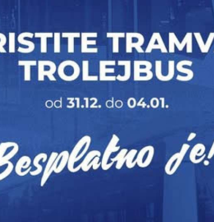 Tramvajski i trolejbuski saobraćaj od danas do 4. januara 2026. godine besplatan